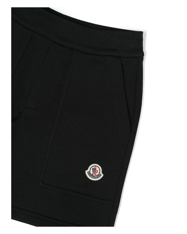 moncler-j1-954-8h000-14-809ag-999-Black Logo Sweat Shorts