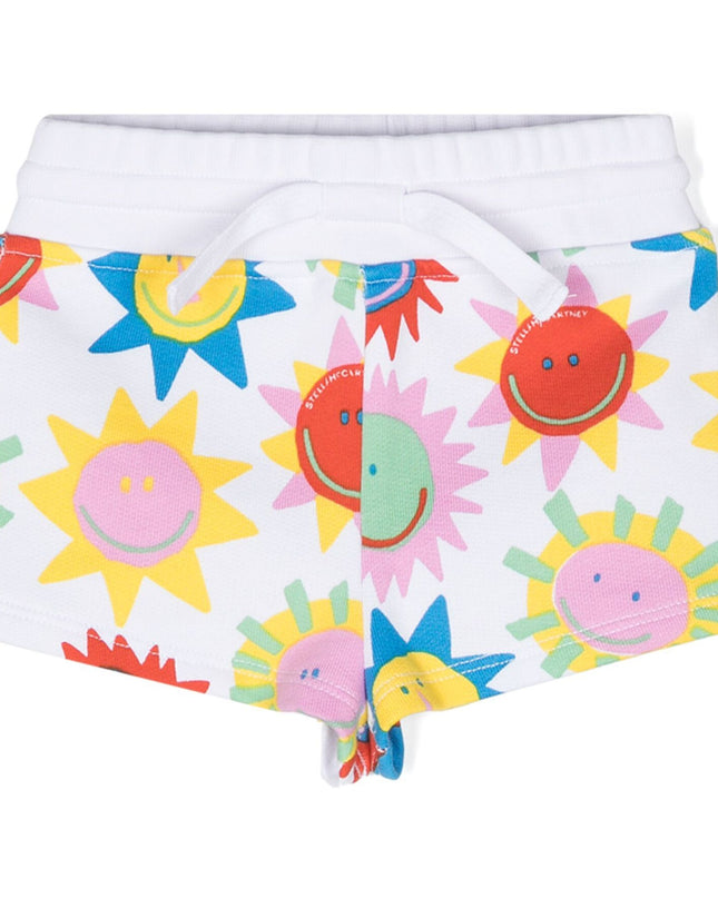 stella-White Graphic Sun Shorts-tu6069-z1813-100mc