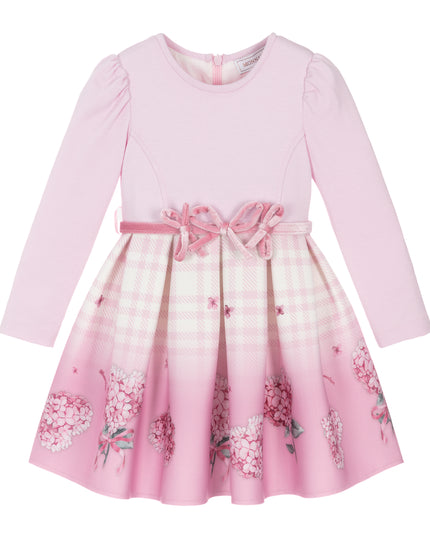Pink Floral Neoprene Jersey Dress