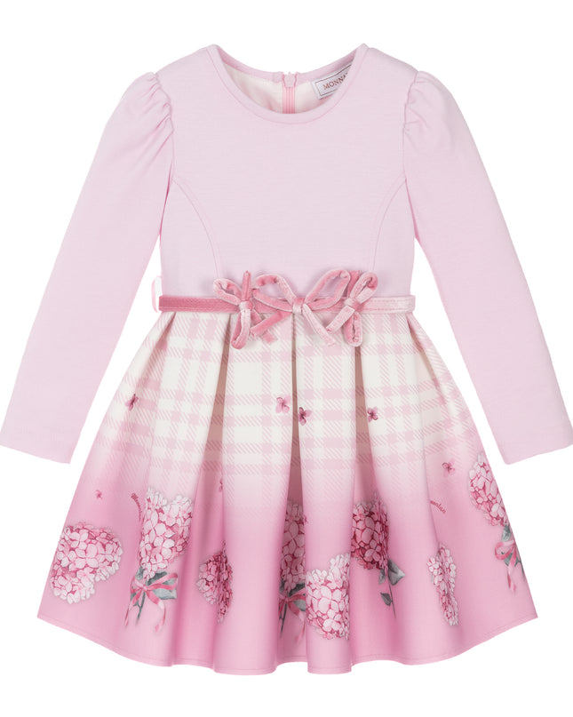 Pink Floral Neoprene Jersey Dress