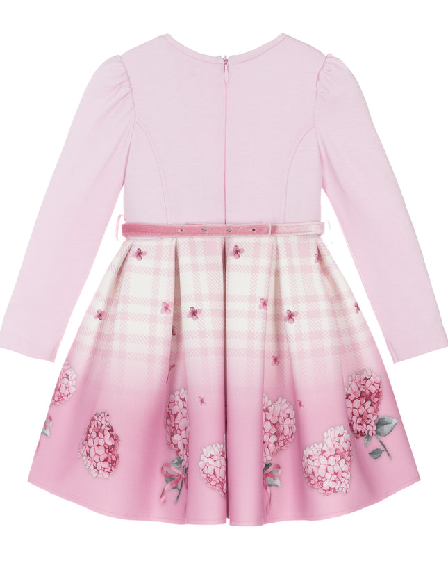 Pink Floral Neoprene Jersey Dress