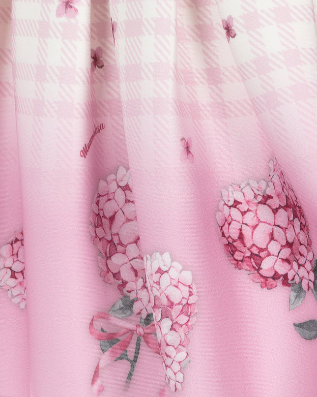 Pink Floral Neoprene Jersey Dress