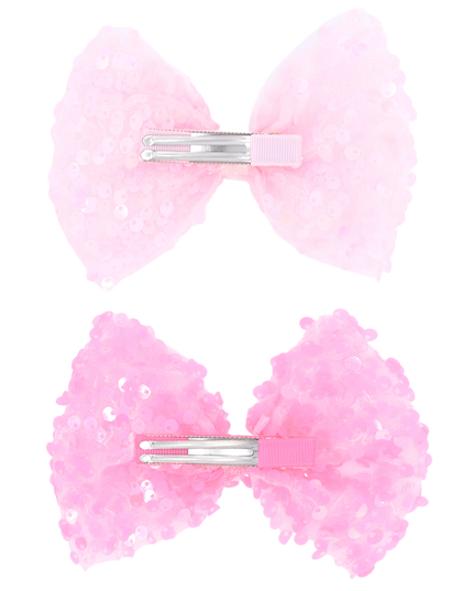 Sequin Bow Hairclip Set