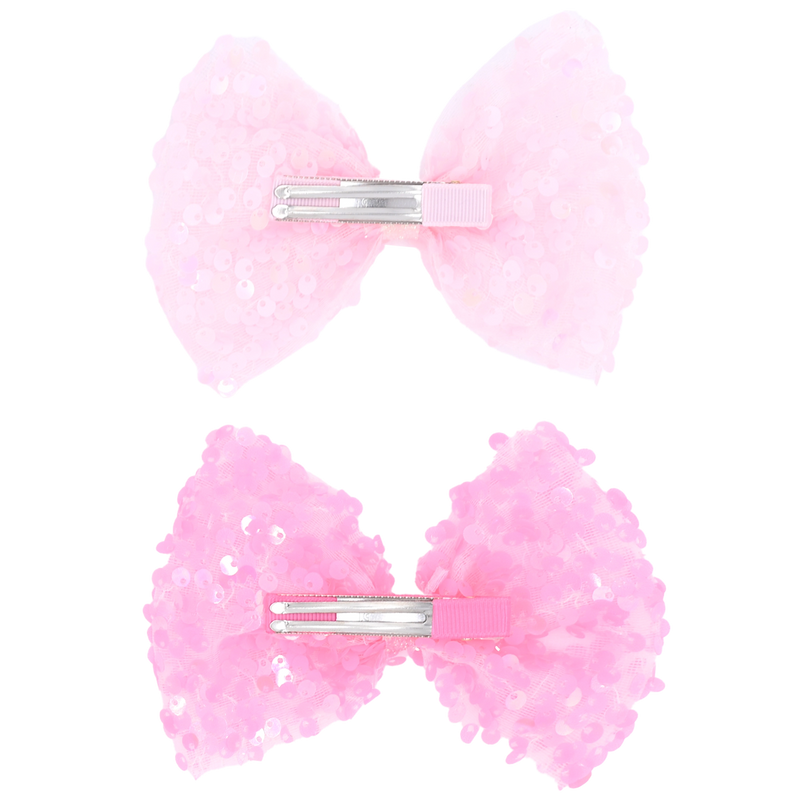 Sequin Bow Hairclip Set