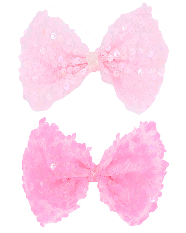 Sequin Bow Hairclip Set