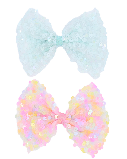 Sequin Bow Hairclip Set