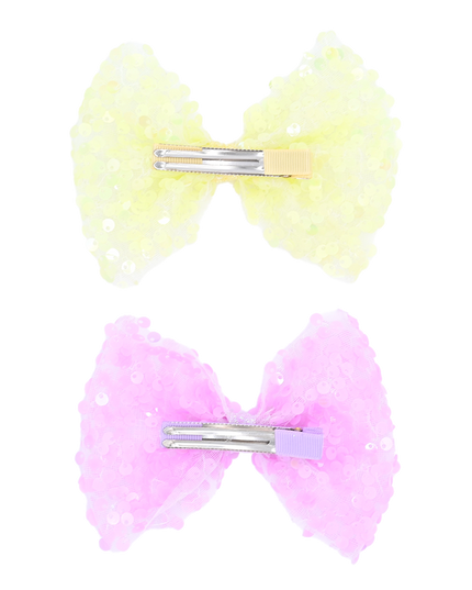 Sequin Bow Hairclip Set