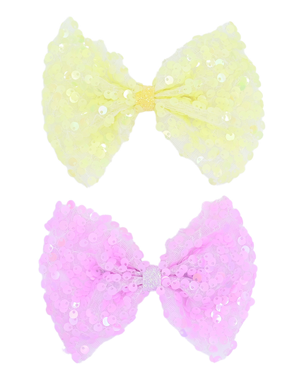 Sequin Bow Hairclip Set