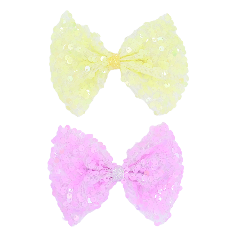 Sequin Bow Hairclip Set