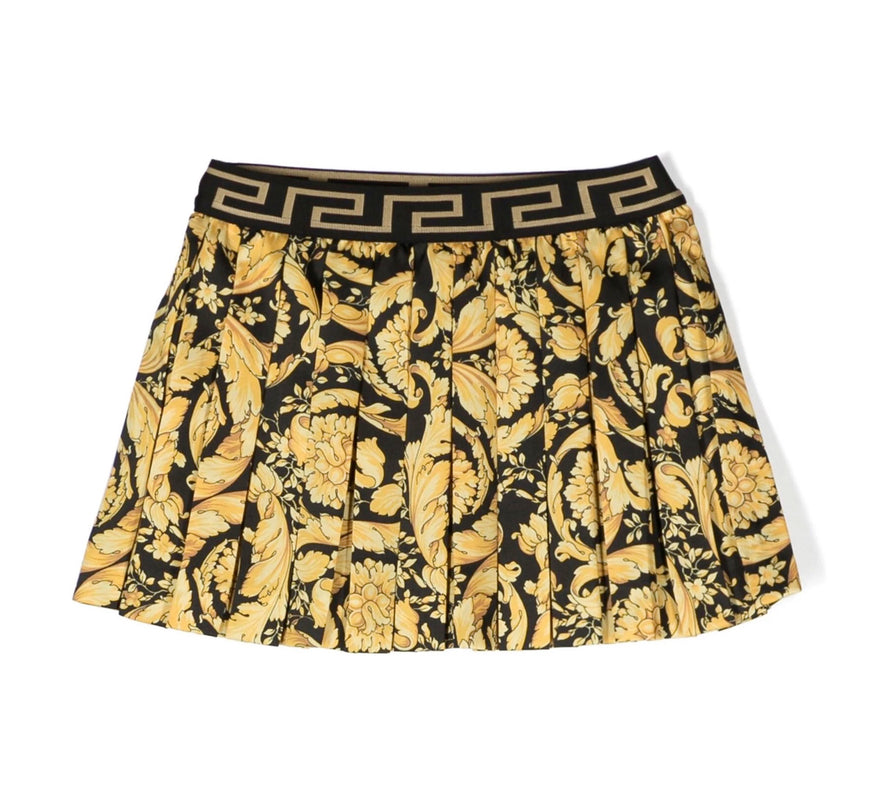 versace-Black & Gold Barocco Pleated Dress-10002401a08435-5b000