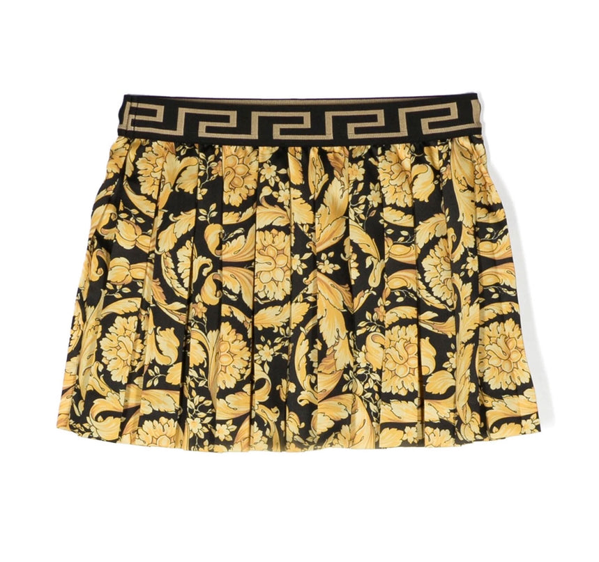versace-Black & Gold Barocco Pleated Dress-10002401a08435-5b000