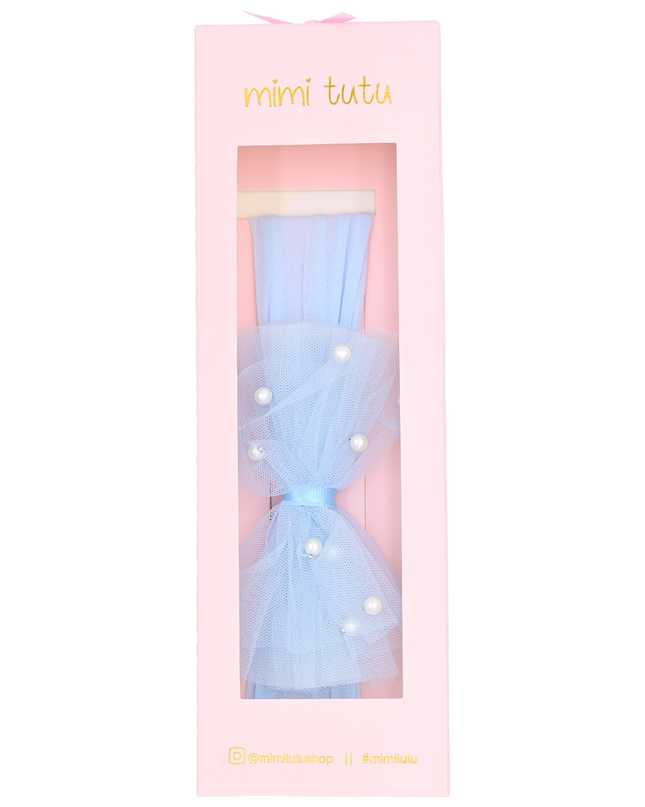Multicolored Tulle Pearl Ribbon Headband