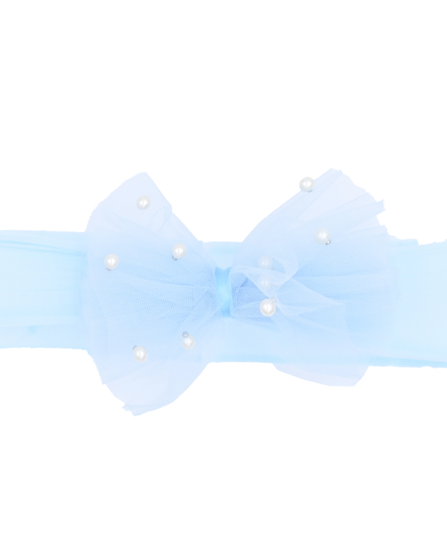 Multicolored Tulle Pearl Ribbon Headband
