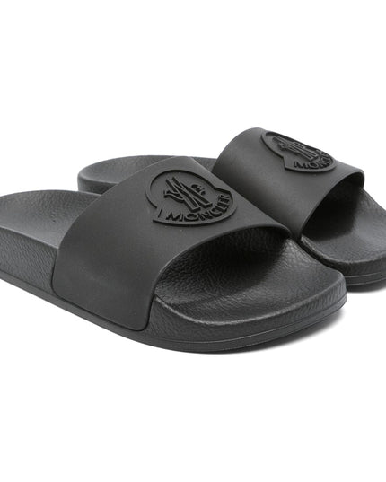 moncler-j1-954-4c000-10-m4225-999-Basile Black Logo Slides
