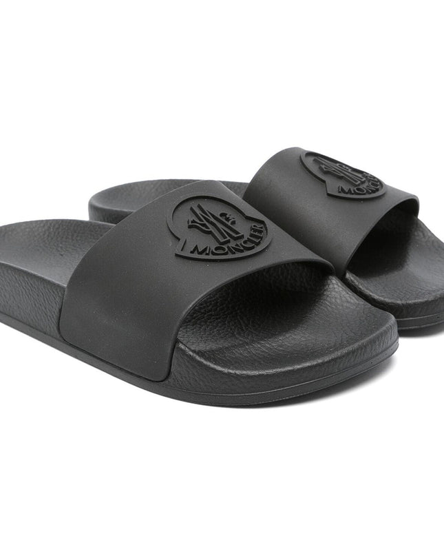 moncler-j1-954-4c000-10-m4225-999-Basile Black Logo Slides