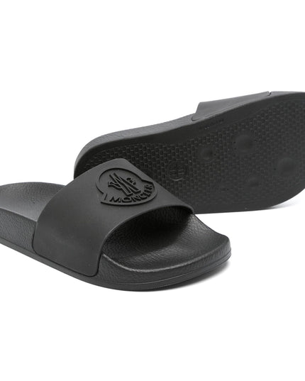 moncler-j1-954-4c000-10-m4225-999-Basile Black Logo Slides