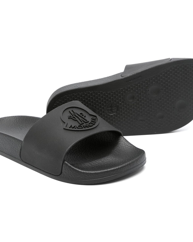 moncler-j1-954-4c000-10-m4225-999-Basile Black Logo Slides