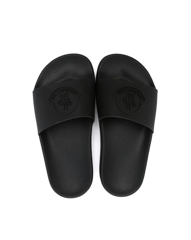 moncler-j1-954-4c000-10-m4225-999-Basile Black Logo Slides