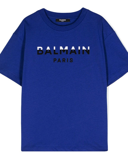 Balmain-Logo T-Shirt-BV8Q01-Z1751-616-Blue
