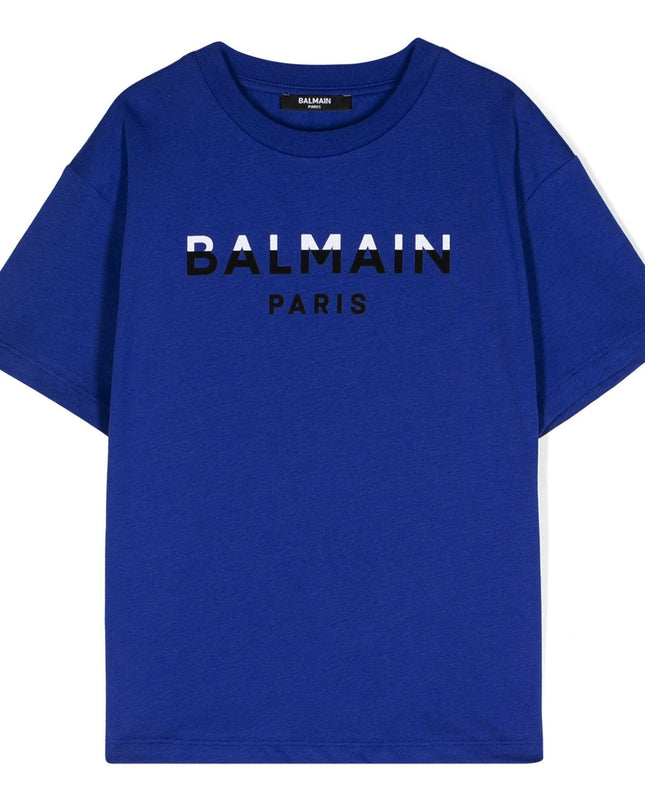 Balmain-Logo T-Shirt-BV8Q01-Z1751-616-Blue