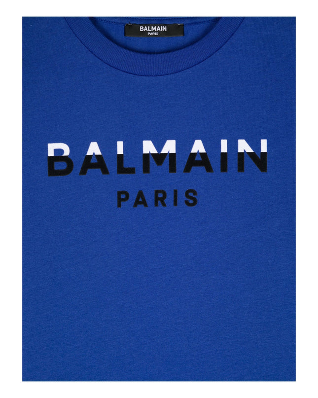 Balmain-Logo T-Shirt-BV8Q01-Z1751-616-Blue