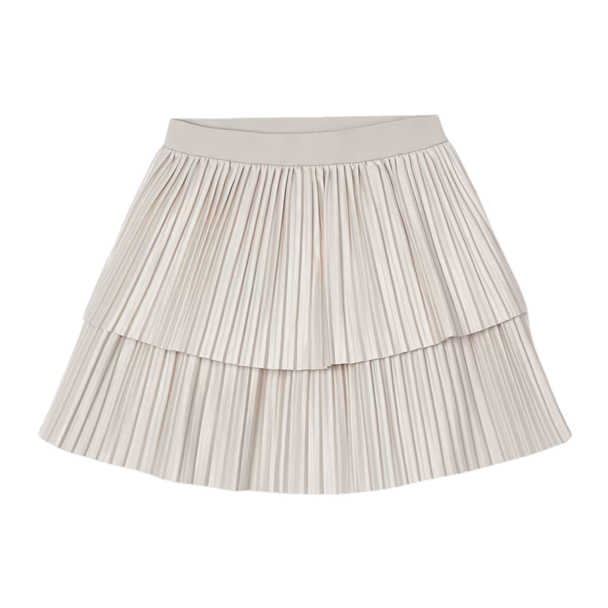 Ivory Pleated Overlay Skirt - kids atelier