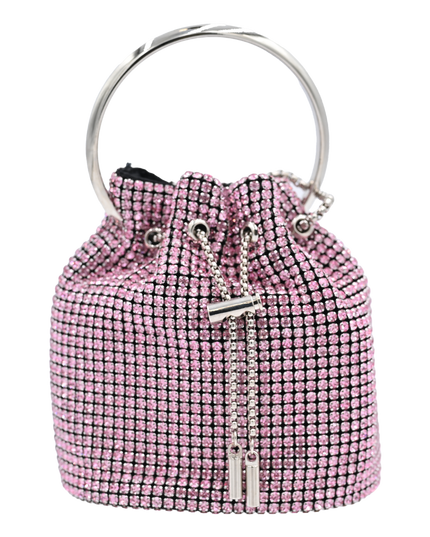 Pink Rhinestone Chain Buckle Purse