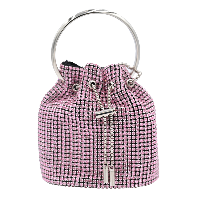 Pink Rhinestone Chain Buckle Purse