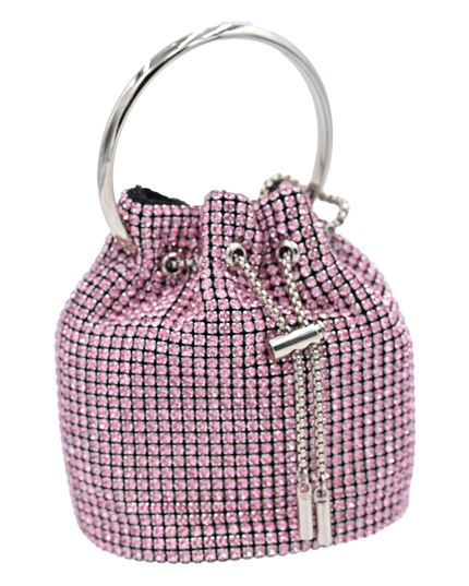 Pink Rhinestone Chain Buckle Purse