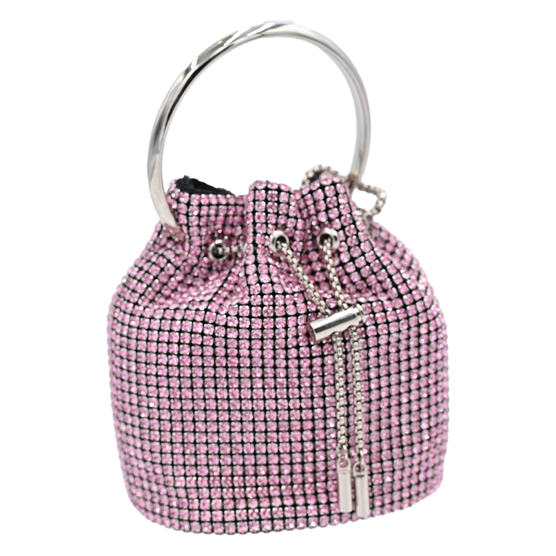 Pink Rhinestone Chain Buckle Purse