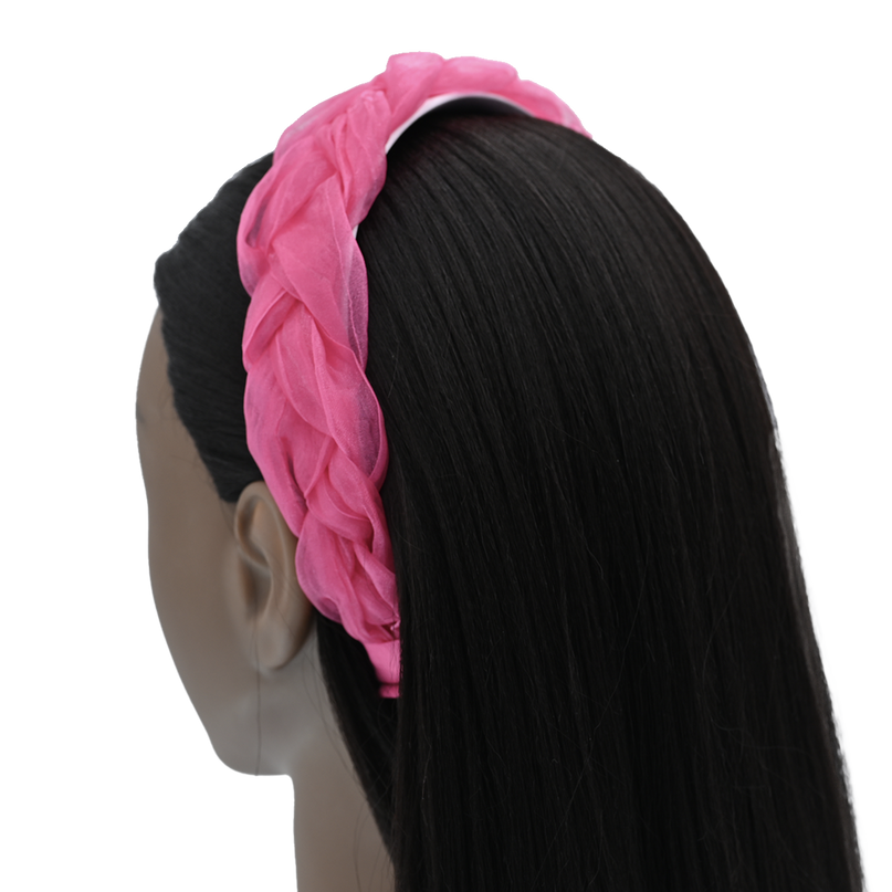 Multicolored Braided Tulle Headband