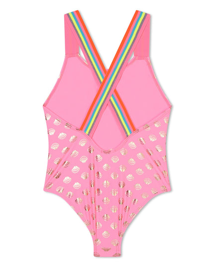 Pink Heart Print Swimsuit