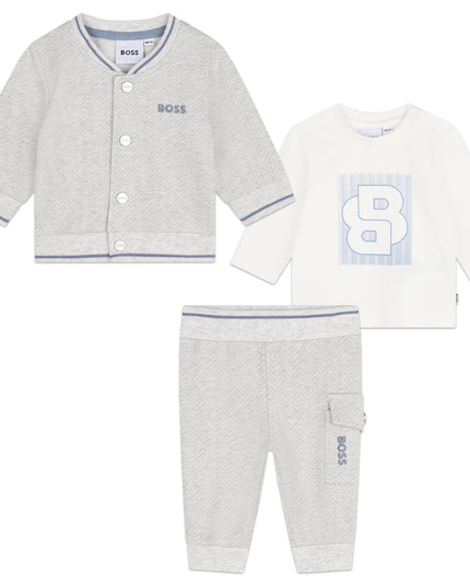 Grey Logo Cardigan Outfit