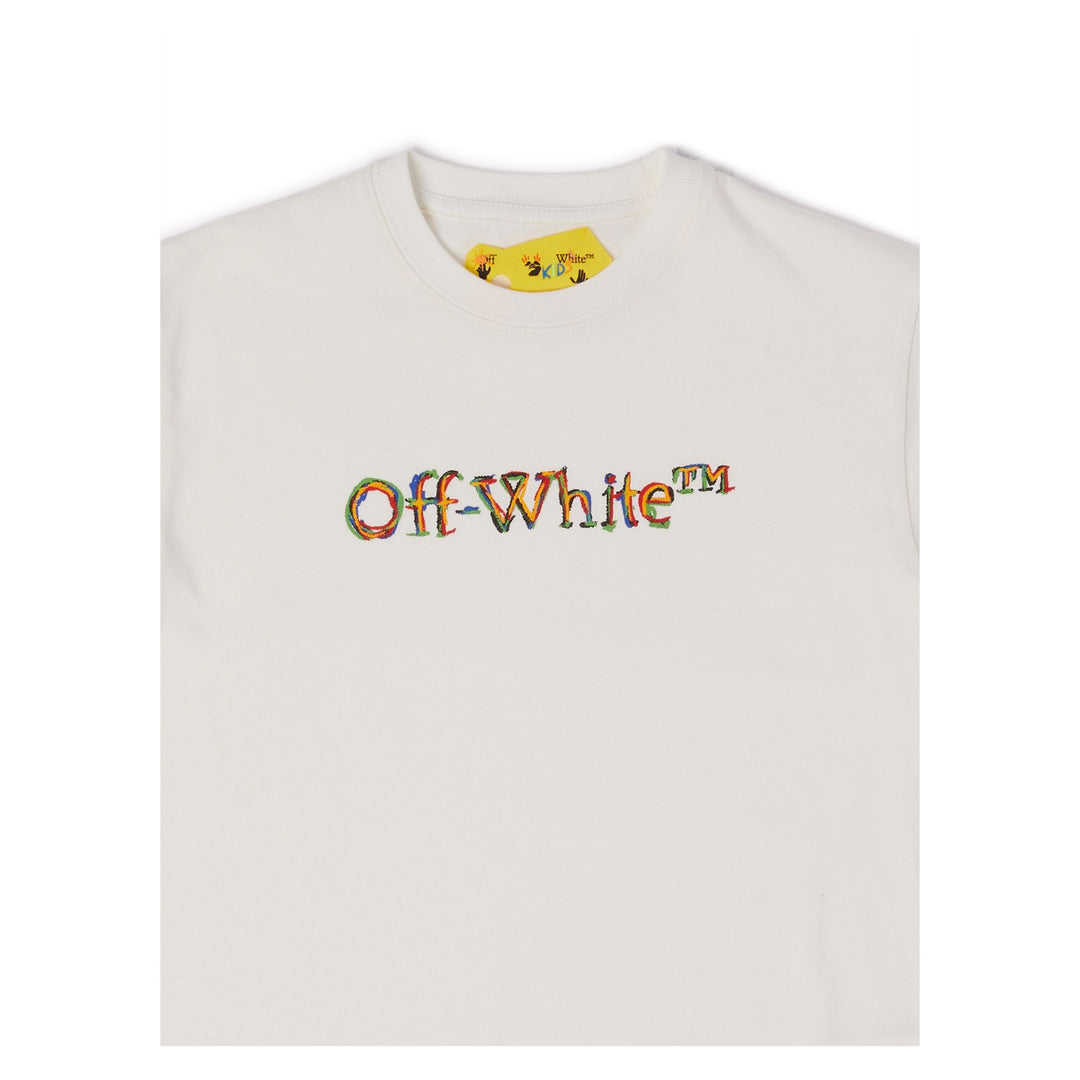 OFF-WHITE-OBAA002S24JER0050184-LOGO SKETCH TEE S/S WHITE MULTICOLOR