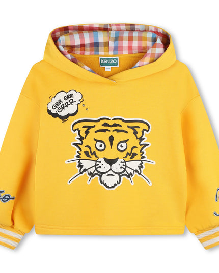 kenzo-k60240-536-kg-Yellow Hooded Sweatshirt