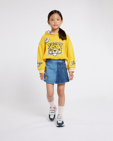kenzo-k60240-536-kg-Yellow Hooded Sweatshirt