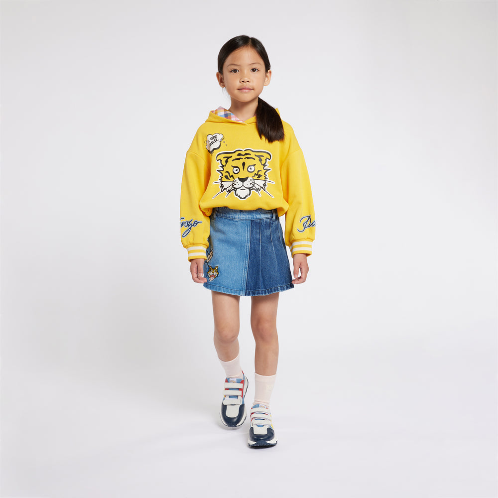 kenzo-k60240-536-kg-Yellow Hooded Sweatshirt