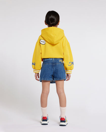 kenzo-k60240-536-kg-Yellow Hooded Sweatshirt