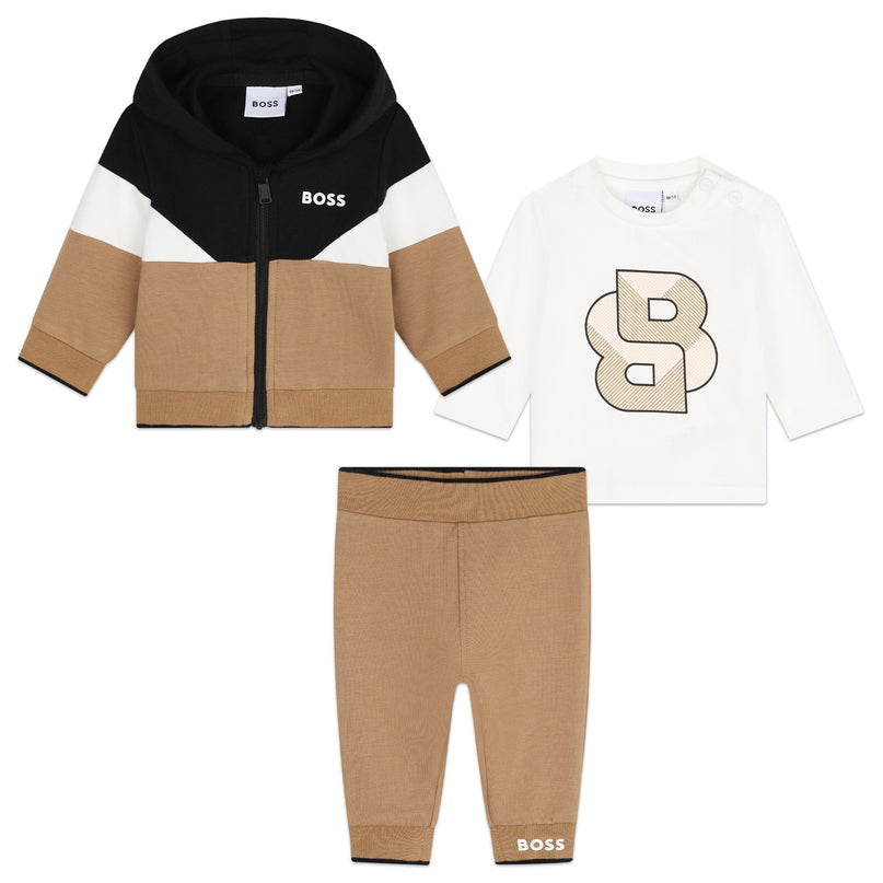 Beige Logo Tracksuit Outfit
