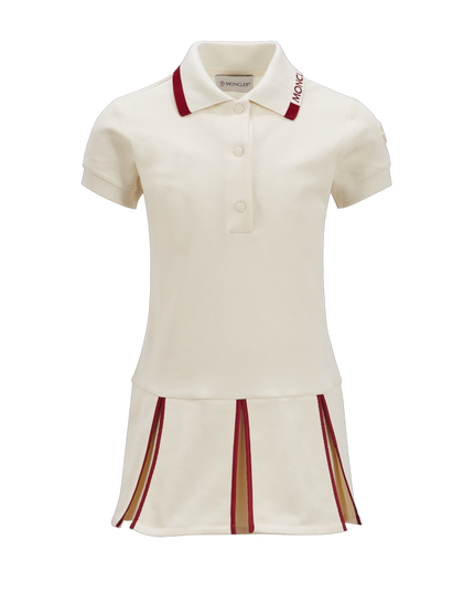 moncler-j1-954-8i000-02-899yv-050-Ivory Piqué Polo Dress