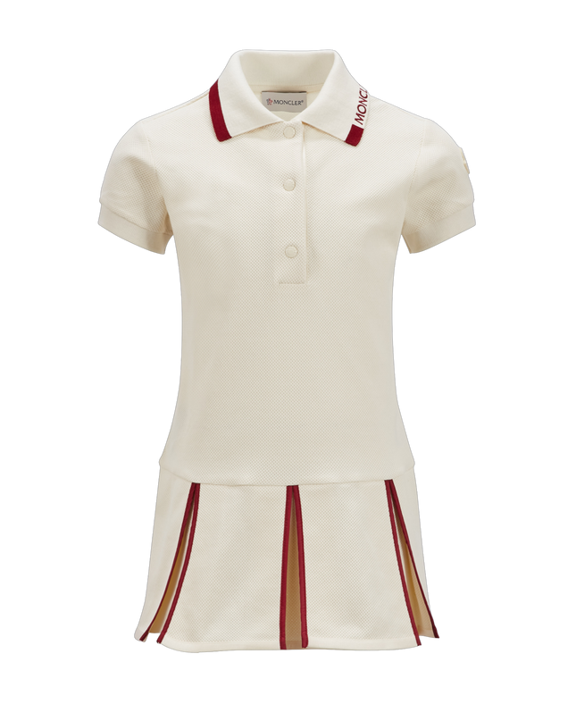 moncler-j1-954-8i000-02-899yv-050-Ivory Piqué Polo Dress