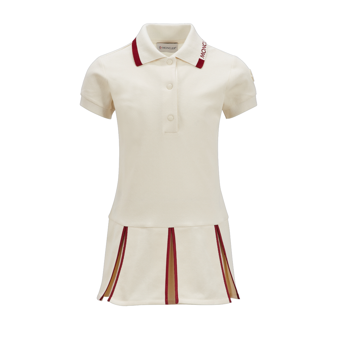 moncler-j1-954-8i000-02-899yv-050-Ivory Piqué Polo Dress