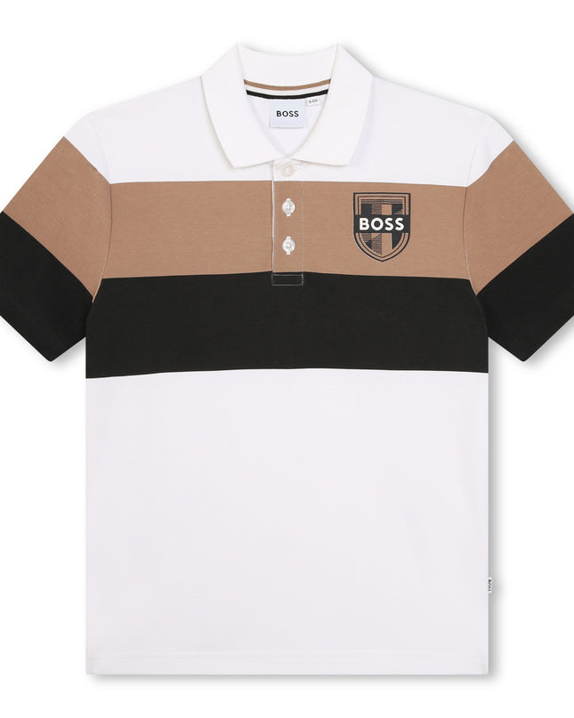 boss-j50707-10p-kb-White Short Sleeve Polo