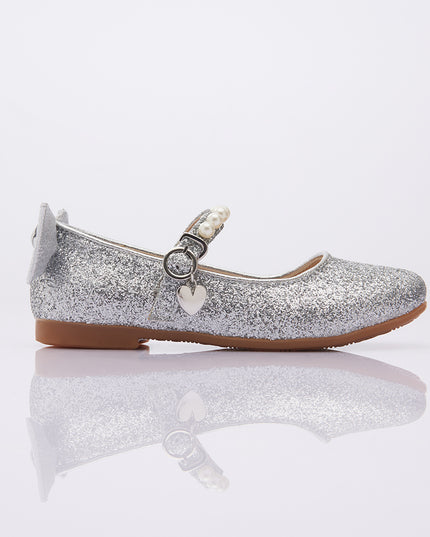 SIlver Glitter Bow Flats