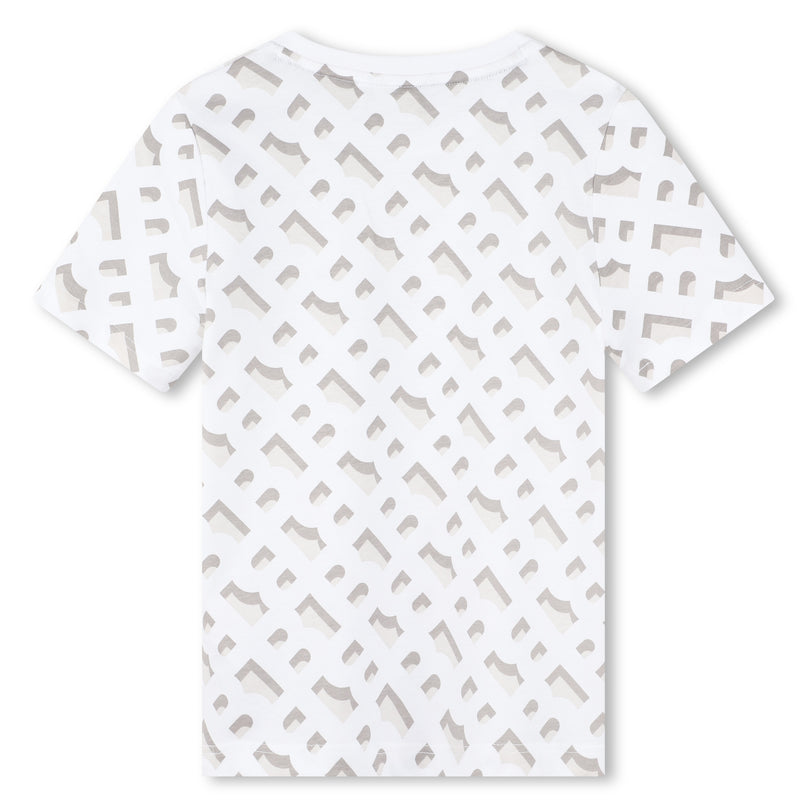 boss-j50731-10p-kb-White Monogram Pattern T-Shirt