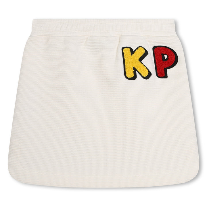 kenzo-k60191-121-kg-Ivory Cotton Skirt