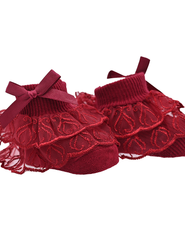 Laced Ribbon Bow Socks Set