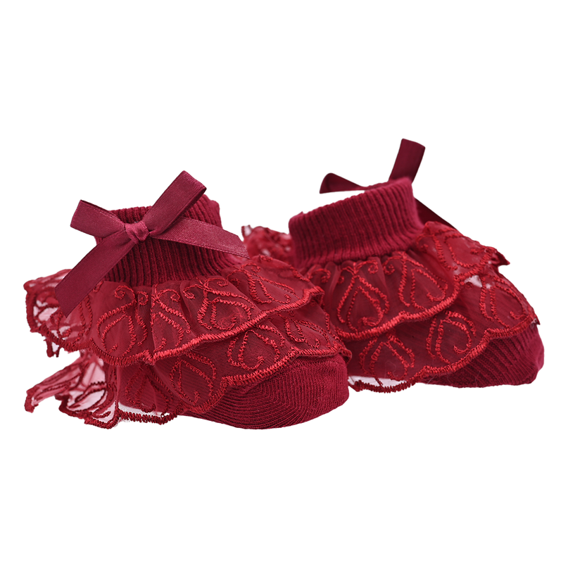 Laced Ribbon Bow Socks Set