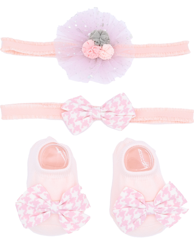 Pink Bow and Flower Gift Set