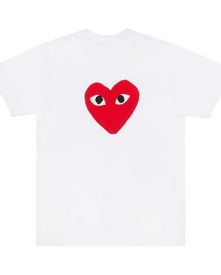 White Heart Print Front/Back T-Shirt